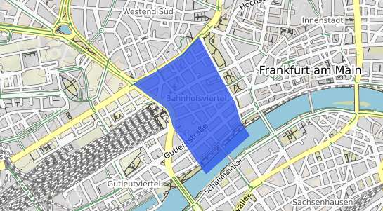 Bodenrichtwertkarte Frankfurt am Main Bahnhofsviertel